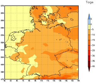 Gebietsmittel dieses Klimalaufs: -6 Tage