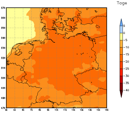 Gebietsmittel dieses Klimalaufs: -16 Tage