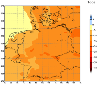 Gebietsmittel dieses Klimalaufs: -10 Tage