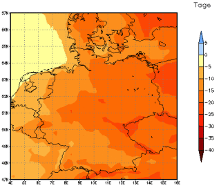 Gebietsmittel dieses Klimalaufs: -14 Tage