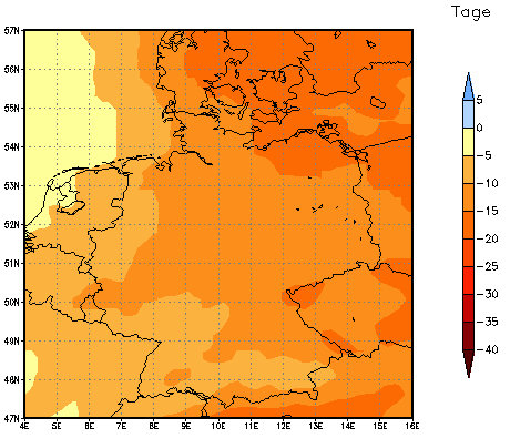 Gebietsmittel dieses Klimalaufs: -10 Tage