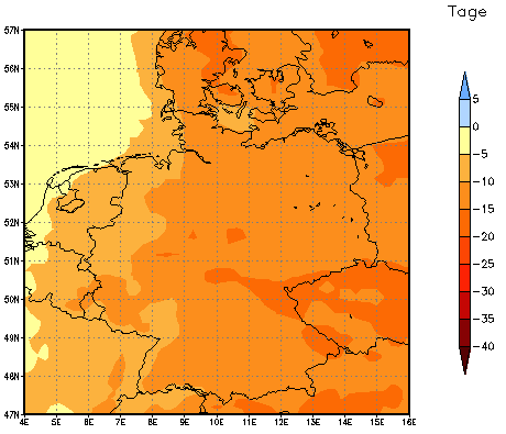 Gebietsmittel dieses Klimalaufs: -12 Tage