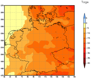 Gebietsmittel dieses Klimalaufs: -13 Tage