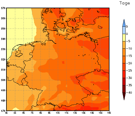 Gebietsmittel dieses Klimalaufs: -12 Tage