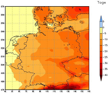 Gebietsmittel dieses Klimalaufs: -8 Tage