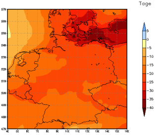 Gebietsmittel dieses Klimalaufs: -23 Tage