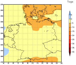 Gebietsmittel dieses Klimalaufs: -6 Tage