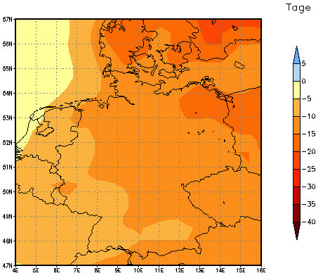 Gebietsmittel dieses Klimalaufs: -12 Tage