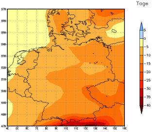 Gebietsmittel dieses Klimalaufs: -9 Tage