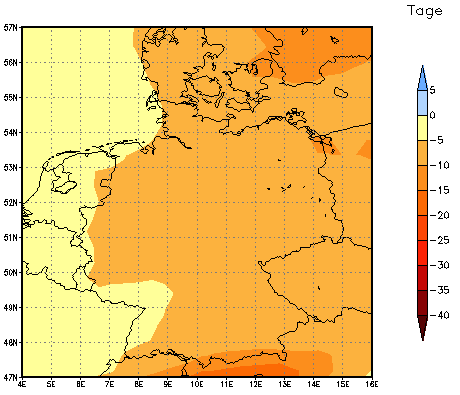 Gebietsmittel dieses Klimalaufs: -7 Tage