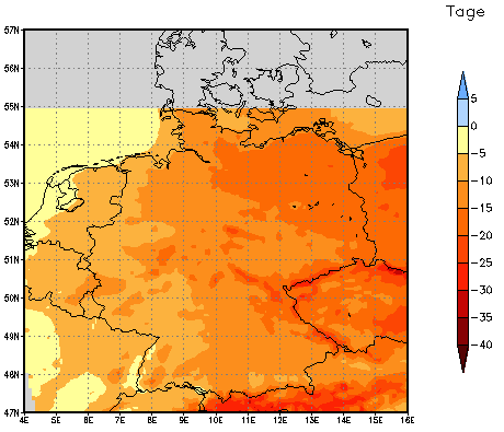 Gebietsmittel dieses Klimalaufs: -10 Tage