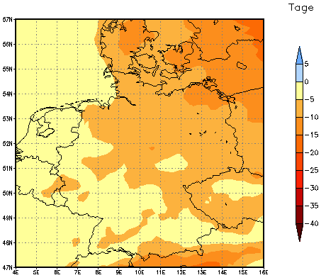 Gebietsmittel dieses Klimalaufs: -8 Tage