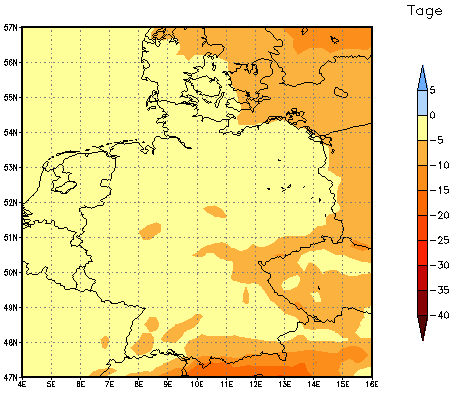 Gebietsmittel dieses Klimalaufs: -3 Tage