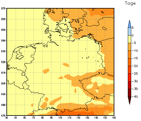 Gebietsmittel dieses Klimalaufs: -3 Tage