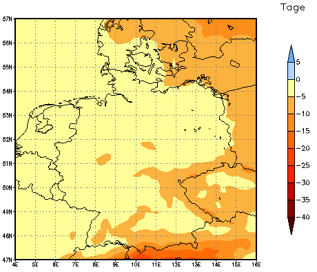 Gebietsmittel dieses Klimalaufs: -3 Tage