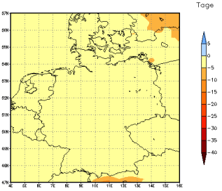 Gebietsmittel dieses Klimalaufs: -2 Tage