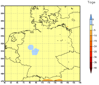 Gebietsmittel dieses Klimalaufs: -1 Tage