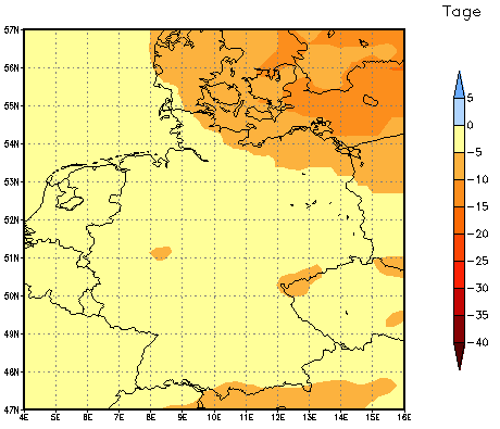 Gebietsmittel dieses Klimalaufs: -4 Tage