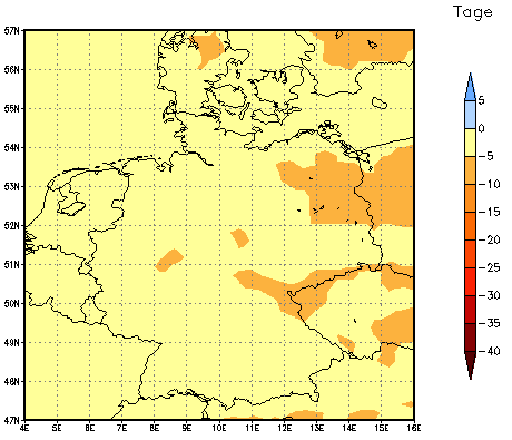 Gebietsmittel dieses Klimalaufs: -3 Tage