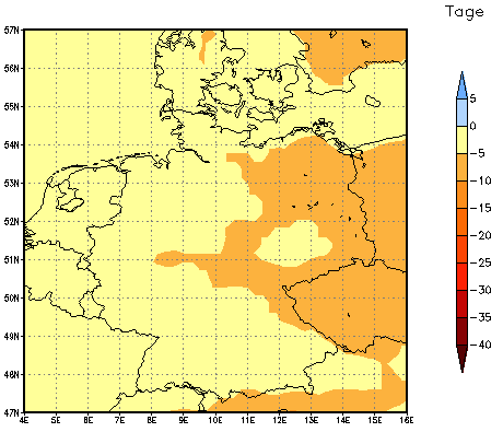 Gebietsmittel dieses Klimalaufs: -4 Tage