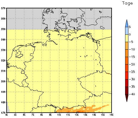 Gebietsmittel dieses Klimalaufs: 0 Tage