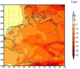 Gebietsmittel dieses Klimalaufs: -16 Tage