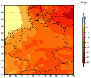 Gebietsmittel dieses Klimalaufs: -19 Tage