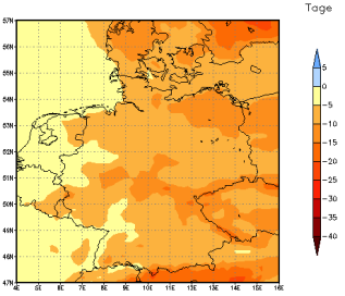 Gebietsmittel dieses Klimalaufs: -10 Tage