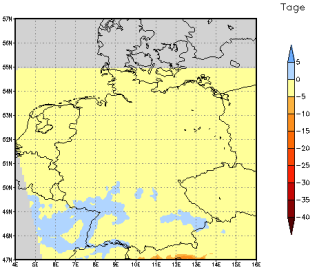 Gebietsmittel dieses Klimalaufs: -1 Tage