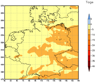 Gebietsmittel dieses Klimalaufs: -4 Tage