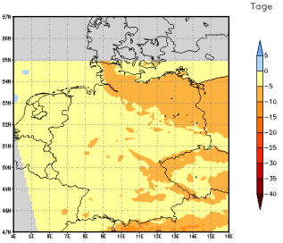 Gebietsmittel dieses Klimalaufs: -5 Tage