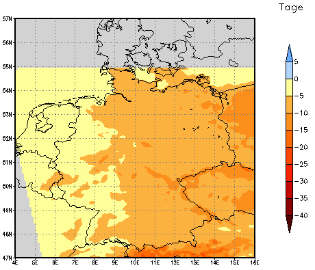 Gebietsmittel dieses Klimalaufs: -8 Tage