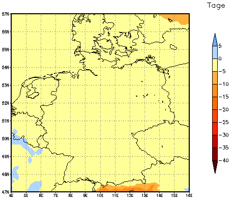 Gebietsmittel dieses Klimalaufs: -1 Tage