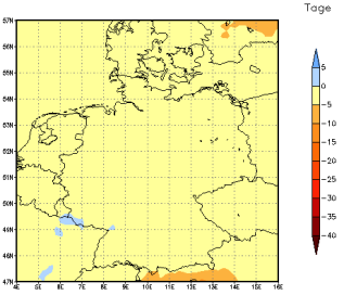 Gebietsmittel dieses Klimalaufs: -1 Tage