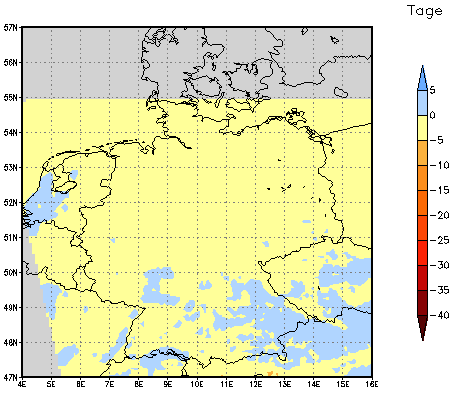 Gebietsmittel dieses Klimalaufs: 0 Tage