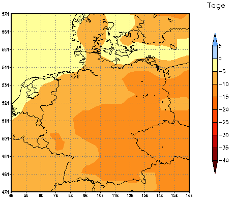 Gebietsmittel dieses Klimalaufs: -11 Tage