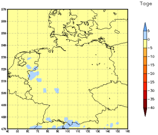 Gebietsmittel dieses Klimalaufs: -1 Tage