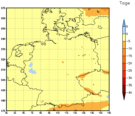 Gebietsmittel dieses Klimalaufs: 0 Tage