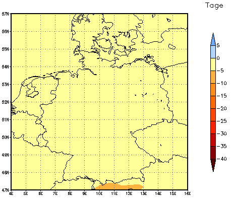 Gebietsmittel dieses Klimalaufs: 0 Tage