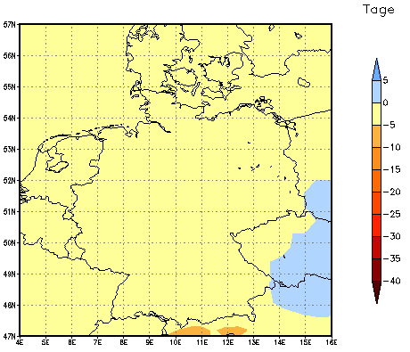 Gebietsmittel dieses Klimalaufs: 0 Tage