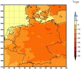 Gebietsmittel dieses Klimalaufs: -16 Tage