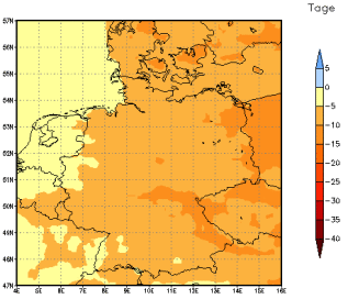 Gebietsmittel dieses Klimalaufs: -8 Tage