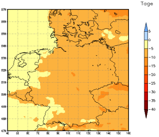 Gebietsmittel dieses Klimalaufs: -7 Tage