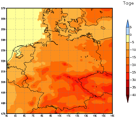 Gebietsmittel dieses Klimalaufs: -12 Tage