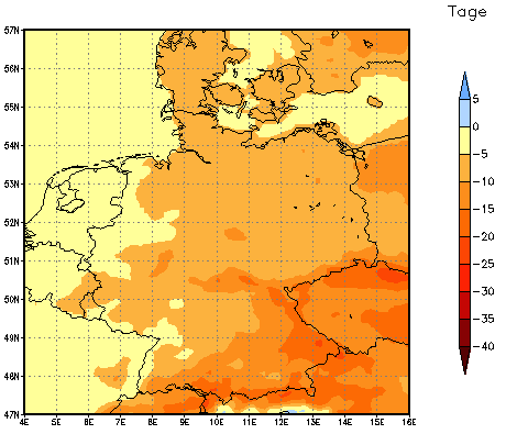 Gebietsmittel dieses Klimalaufs: -8 Tage