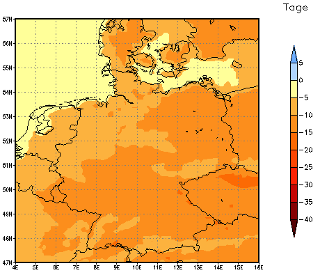 Gebietsmittel dieses Klimalaufs: -11 Tage