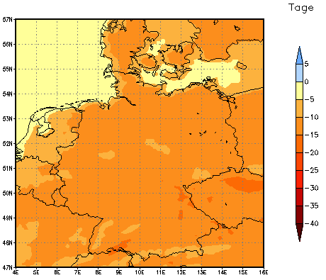 Gebietsmittel dieses Klimalaufs: -11 Tage