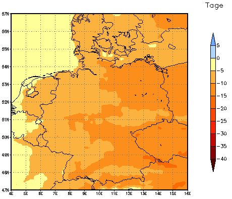 Gebietsmittel dieses Klimalaufs: -9 Tage