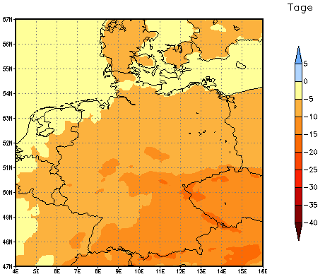 Gebietsmittel dieses Klimalaufs: -7 Tage