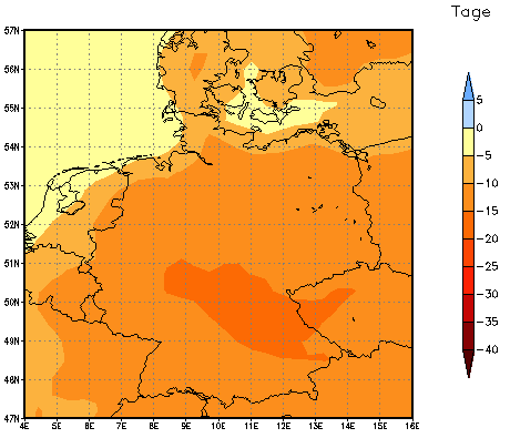 Gebietsmittel dieses Klimalaufs: -12 Tage